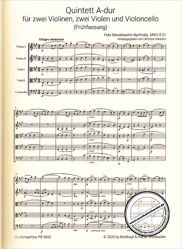 Notenbild für EBPB 5655-07 - Quintette op 18 + 87