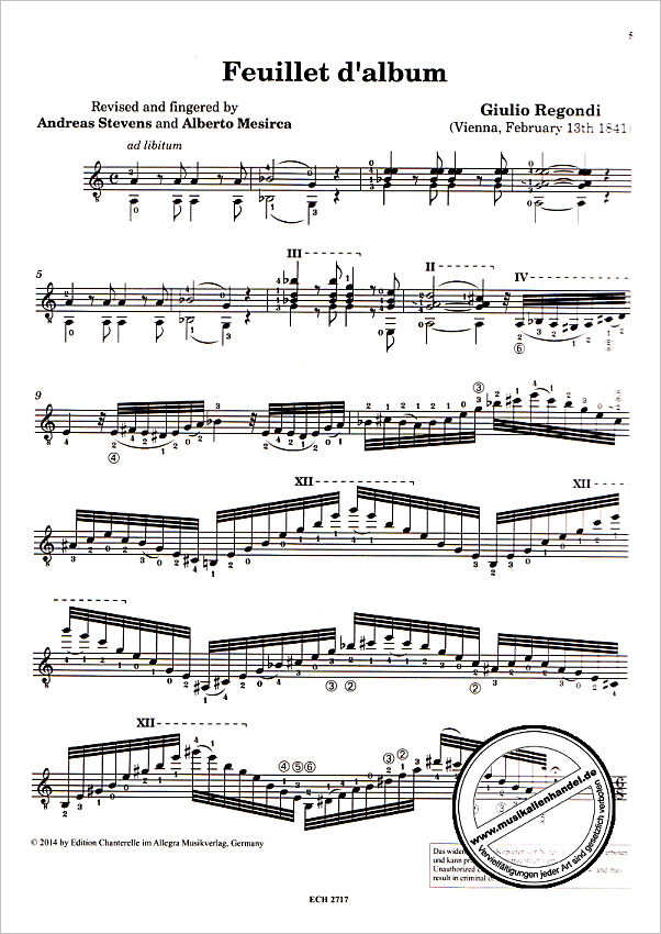 Notenbild für ECH 2717 - FEUILLET D'ALBUM