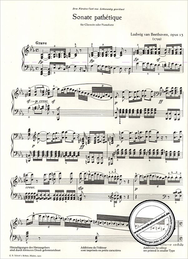 Notenbild für ED 0218 - SONATE 8 C-MOLL OP 13 (PATHETIQUE)