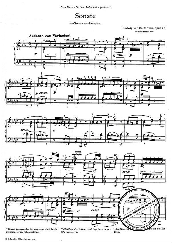 Notenbild für ED 0225 - SONATE 12 AS-DUR OP 26 (TRAUERMARSCH)