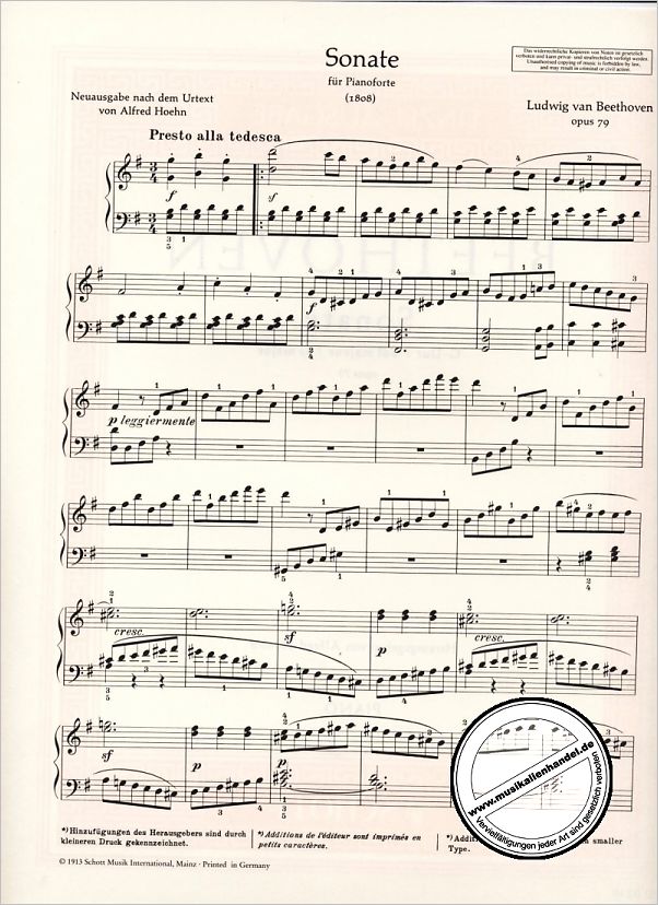 Notenbild für ED 0249 - SONATE 25 G-DUR OP 79 (SONATINE)