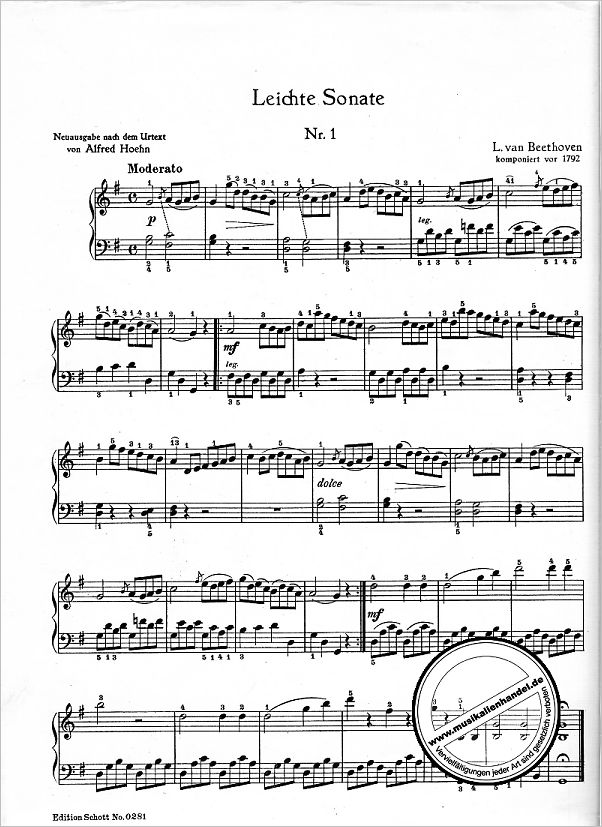Notenbild für ED 0281 - 2 LEICHTE SONATINEN G-DUR / F-DUR