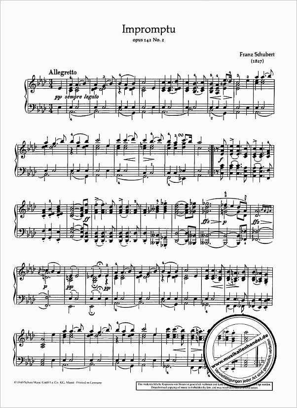 Notenbild für ED 0692 - Impromptu As-Dur op. posth. 142 D 935/2 (1827)