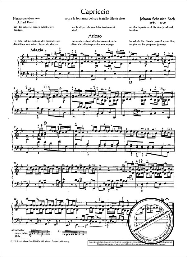 Notenbild für ED 0862 - CAPRICCIO B-DUR (BWV 992)