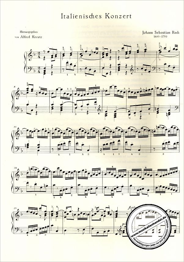Notenbild für ED 0876 - ITALIENISCHES KONZERT F-DUR BWV 971