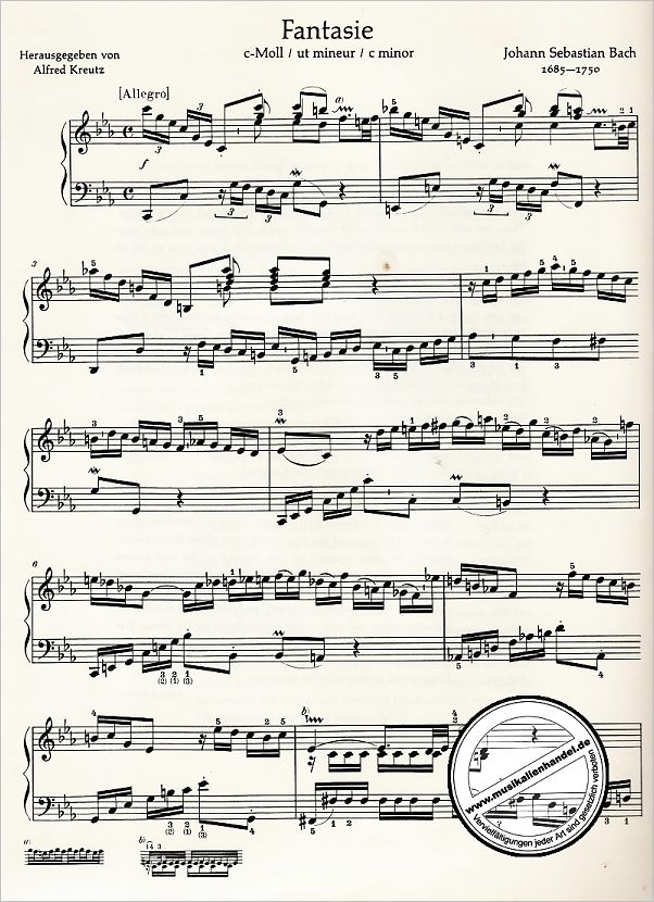 Notenbild für ED 0879 - FANTASIE C-MOLL BWV 906