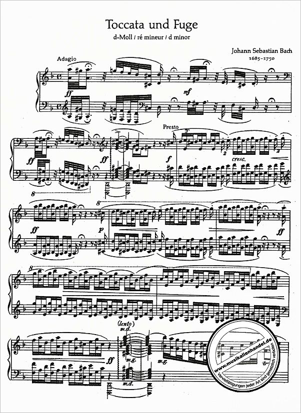 Bach Toccata & Fugue Bwv 565