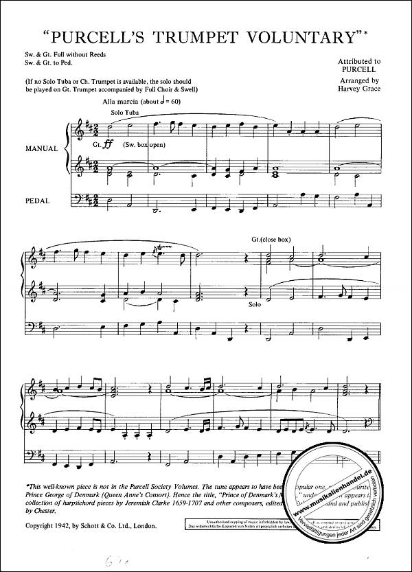 Notenbild für ED 11207 - TRUMPET VOLUNTARY