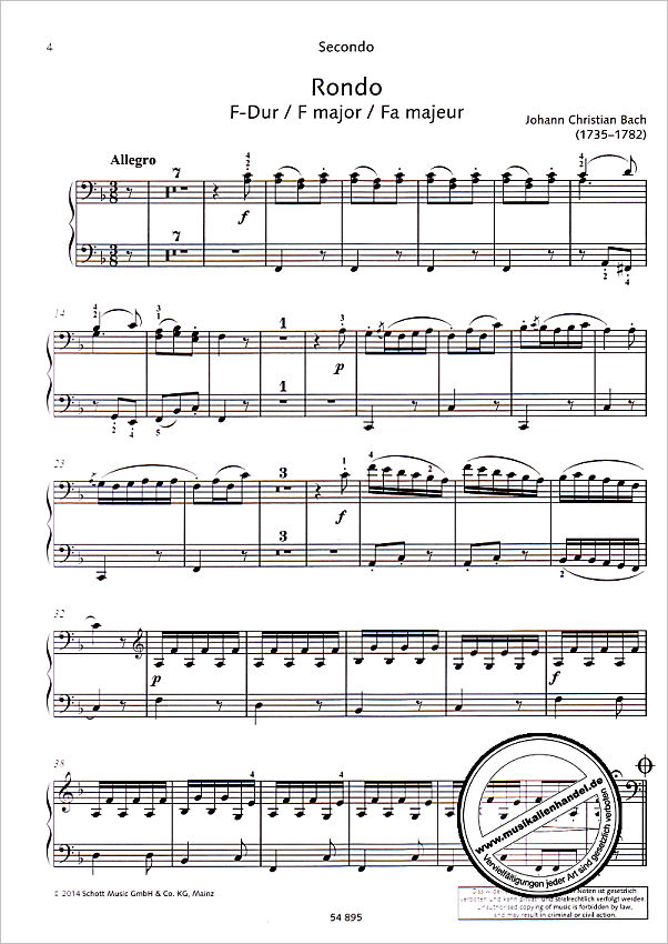 Notenbild für ED 21379 - PIANO DUETS
