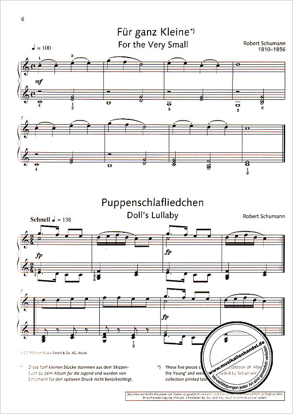 Notenbild für ED 22358 - MEIN ERSTER SCHUMANN
