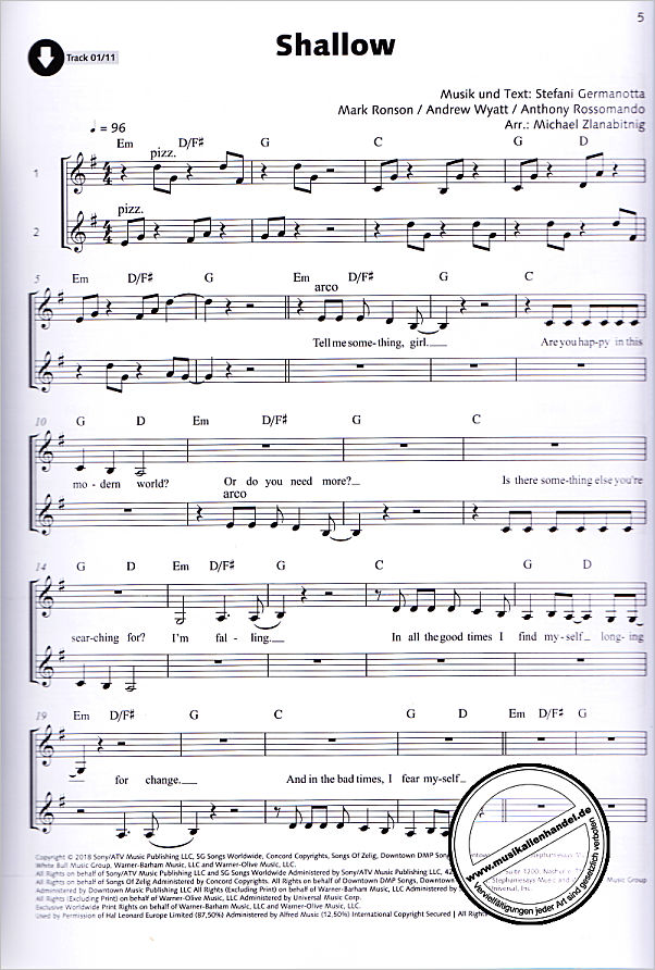 Notenbild für ED 22578 - Pop for Violin 11