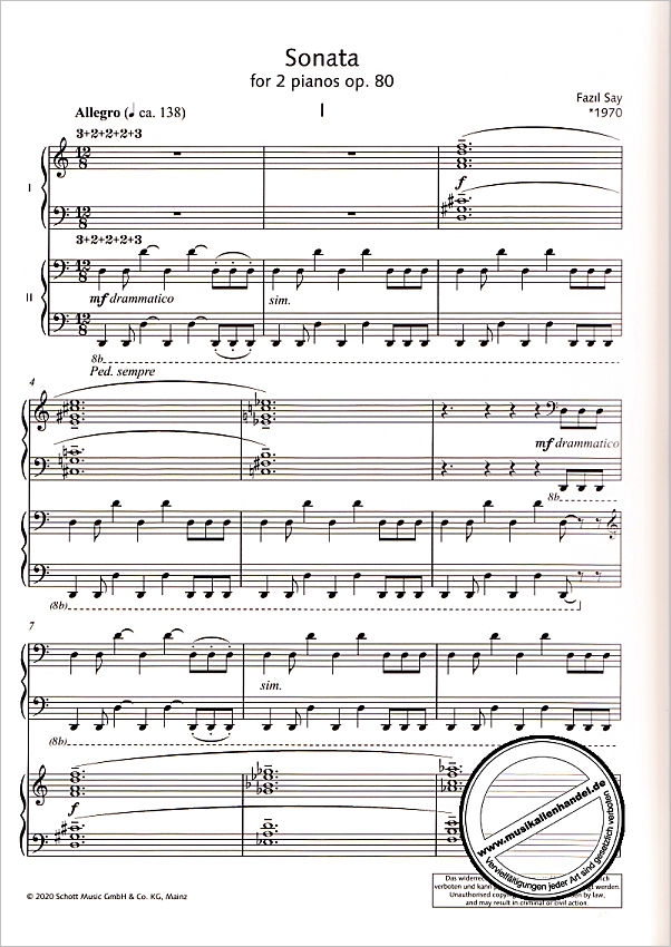 Notenbild für ED 23120 - Sonata op 80