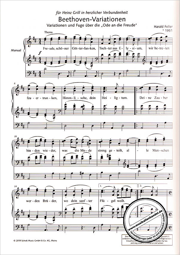 Notenbild für ED 23165 - Beethoven Variationen | Variationen und Fuge über die Ode an die Freude