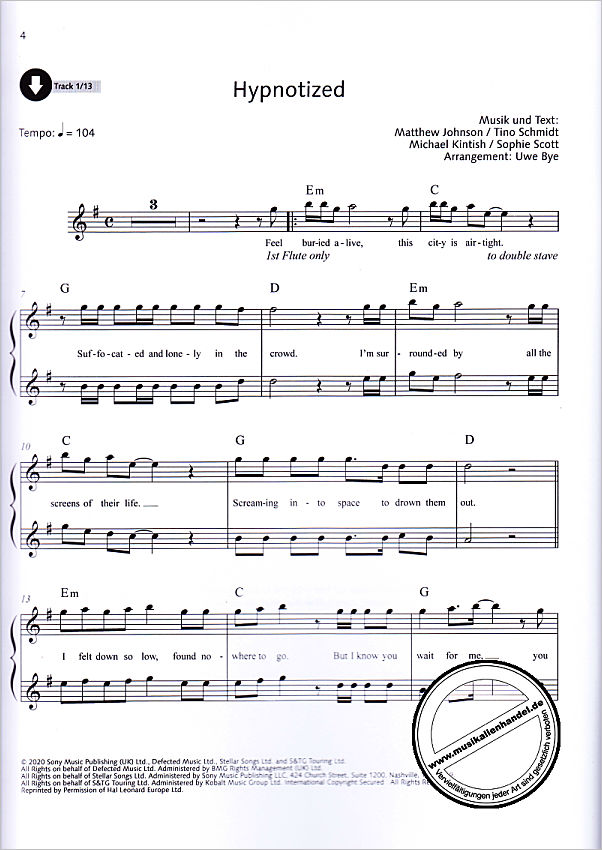 Notenbild für ED 23591D - Pop for Flute 4