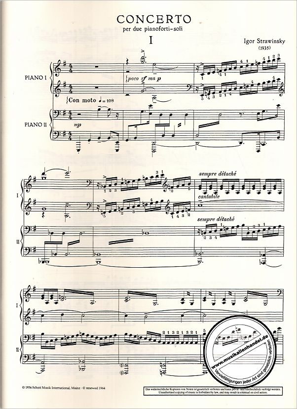 Notenbild für ED 2520 - CONCERTO PER DUE PIANOFORTI SOLI (1935)