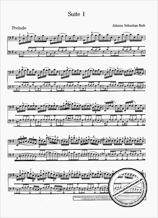 Notenbild für ED 2999 - 6 SUITEN BWV 1007-1012 (VC)