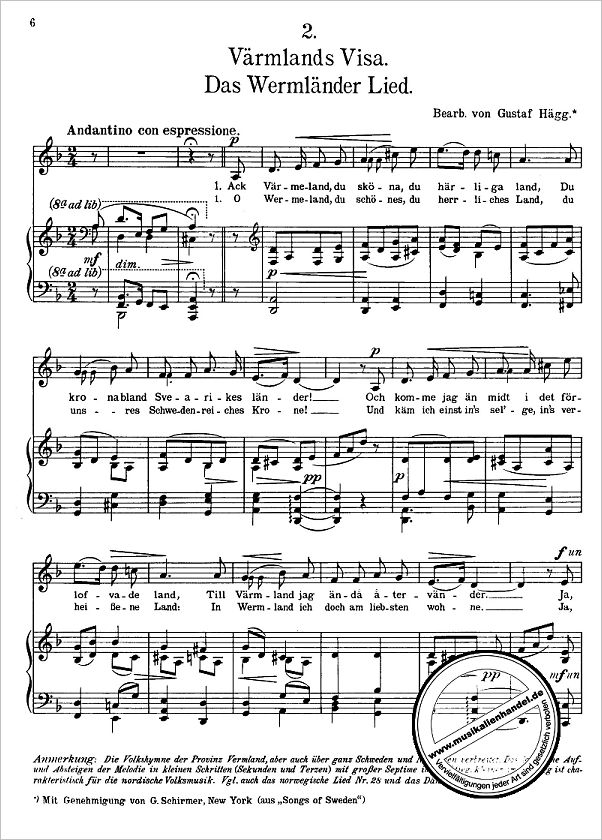 Notenbild für ED 552 - DAS LIED DER VOELKER 2 - SKANDINAWISCHE