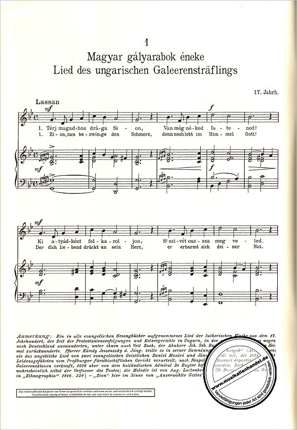 Notenbild für ED 560 - DAS LIED DER VOELKER 12 - UNGARN
