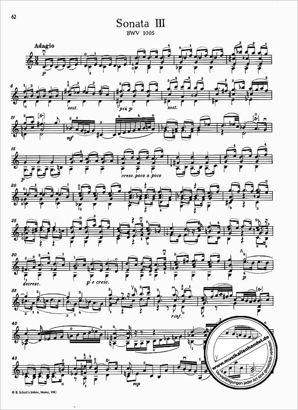 Notenbild für ED 6850 - 3 SONATEN + 3 PARTITEN BWV 1001-1006 VL SOLO