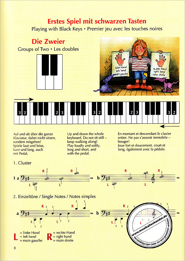 Notenbild für ED 7931D - Europäische Klavierschule 1