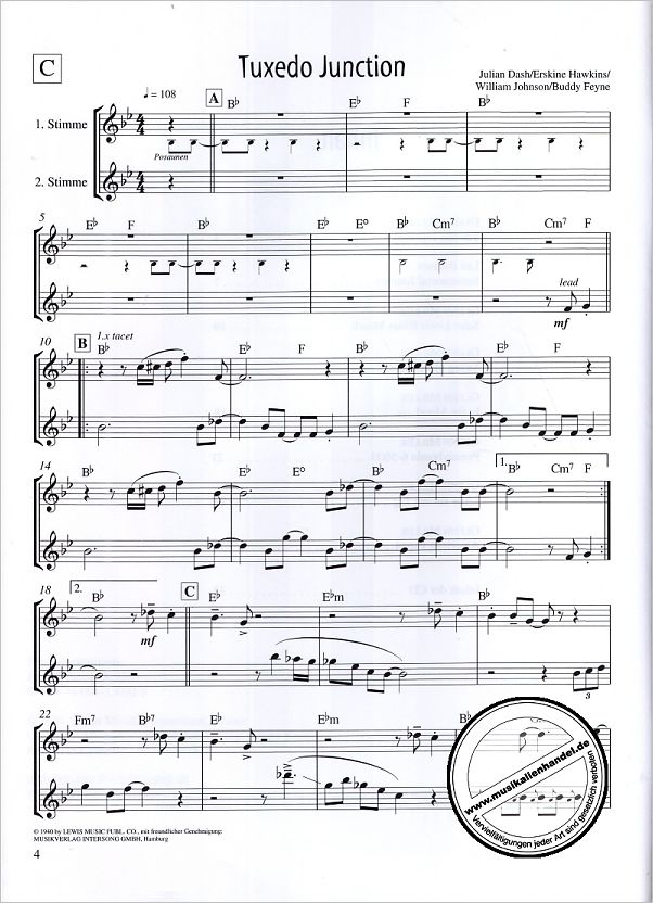 Notenbild für ED 9384 - SWING