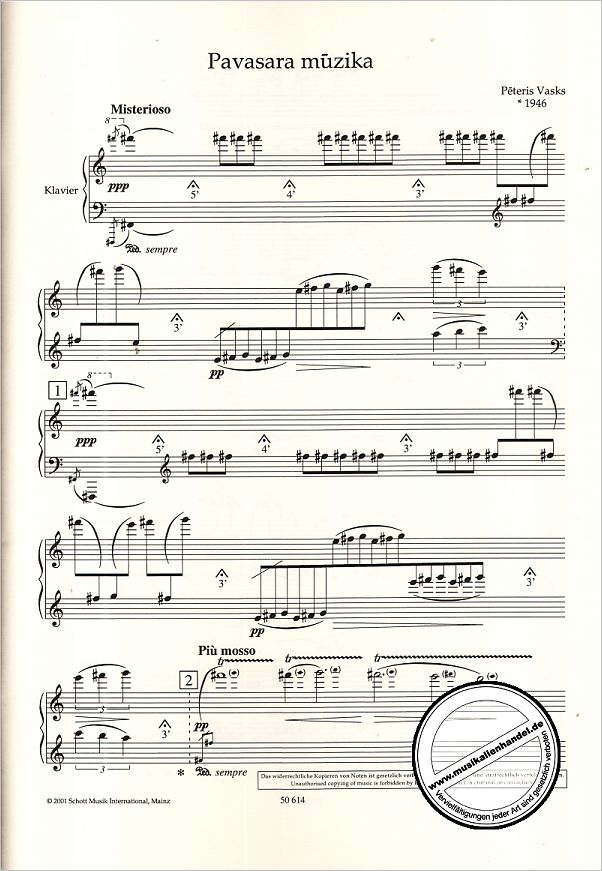 Notenbild für ED 9437 - PAVASARA MUZIKAN (FRUEHLINGSMUSIK)