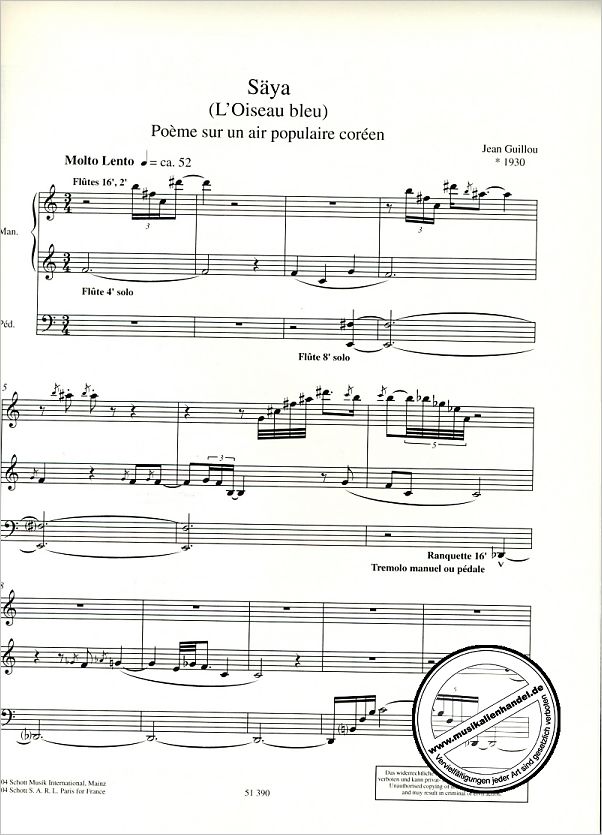 Notenbild für ED 9683 - SAEYA (L'OISEAU BLEU) OP 50