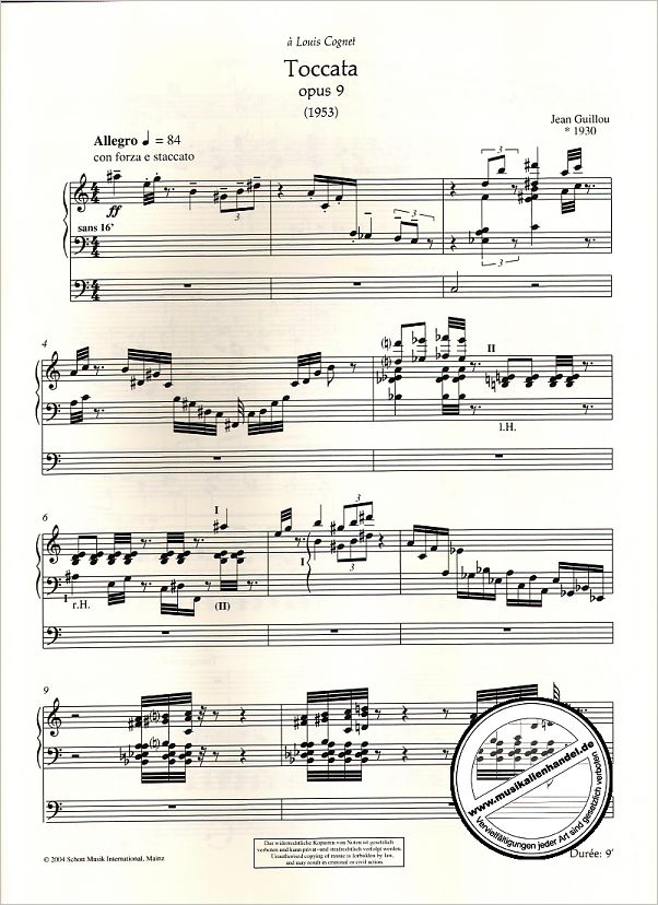 Notenbild für ED 9751 - TOCCATA OP 9