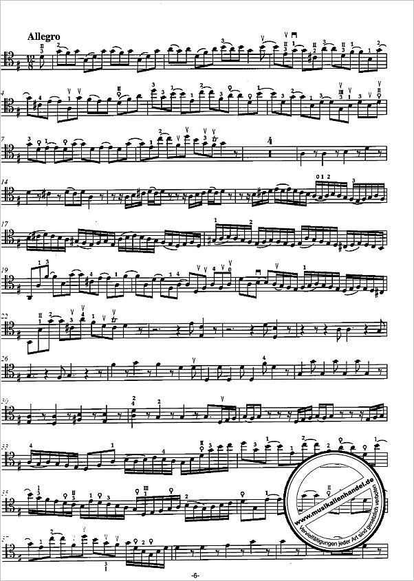 Notenbild für EE 5235 - BRANDENBURGISCHES KONZERT 6 B-DUR BWV 1051