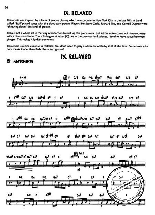 Notenbild für EL 9605CD - 14 BLUES & FUNK ETUDES