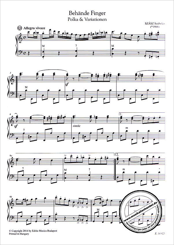 Notenbild für EMB 14923 - TANZMUSIK FUER AKKORDEON