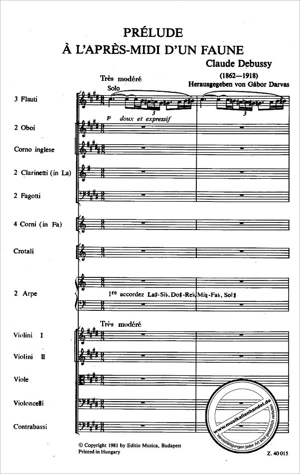Notenbild für EMB 40015 - PRELUDE A L'APRES MIDI D'UN FAUNE
