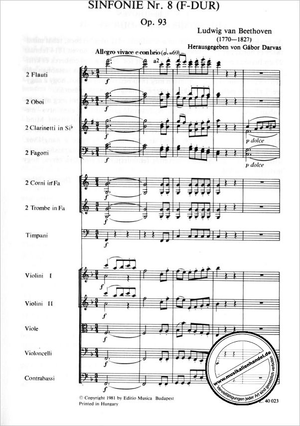 Notenbild für EMB 40023 - SINFONIE 8 F-DUR OP 93