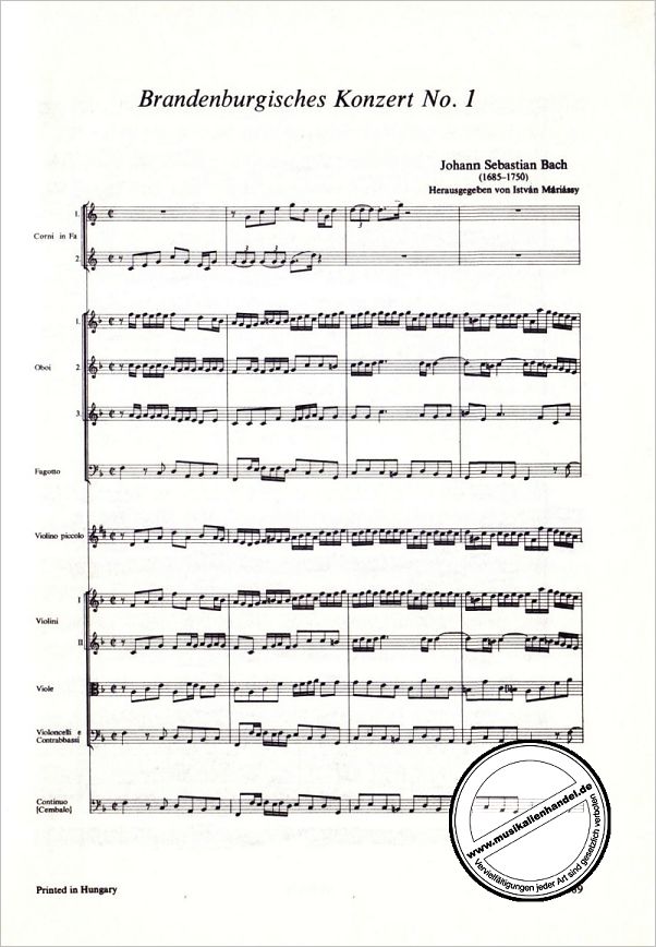 Notenbild für EMB 40089 - 6 BRANDENBURGISCHE KONZERTE BWV 1046-1051