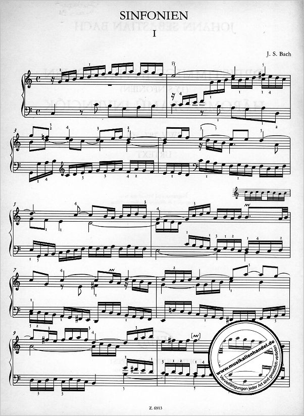 Notenbild für EMB 6913 - DREISTIMMIGE INVENTIONEN (SINFONIEN) BWV 787-801
