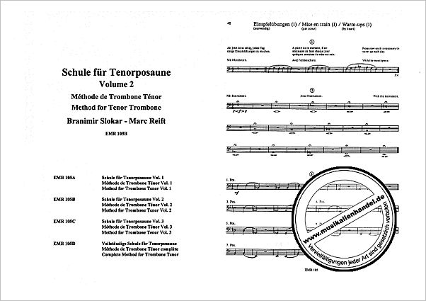 Notenbild für EMR 105B - SCHULE FUER TENORPOSAUNE 2