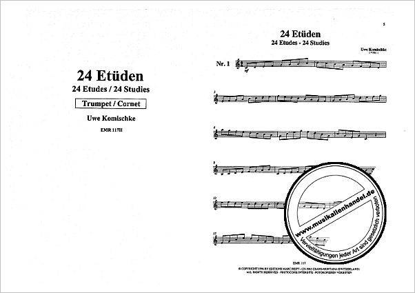 Notenbild für EMR 117H - 24 ETUEDEN