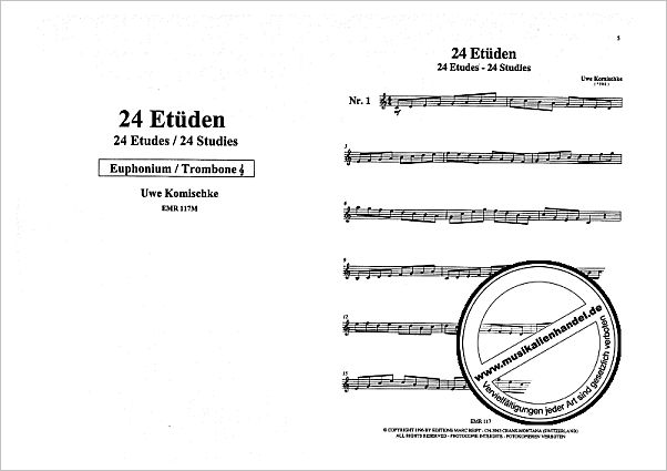 Notenbild für EMR 117M - 24 ETUEDEN