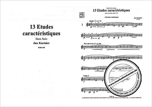 Notenbild für EMR 158 - 13 ETUDES CARACTERISTIQUES