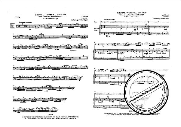 Notenbild für EMR 270 - CHORALVORSPIEL BWV 659