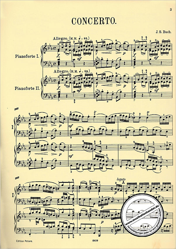 Notenbild für EP 2200B - KONZERT C-MOLL BWV 1060 - 2 KLA