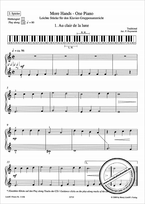 Notenbild für EP 11106 - MORE HANDS ONE PIANO