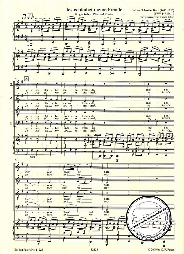 Notenbild für EP 11226 - JESUS BLEIBET MEINE FREUDE (KANTATE BWV 147)