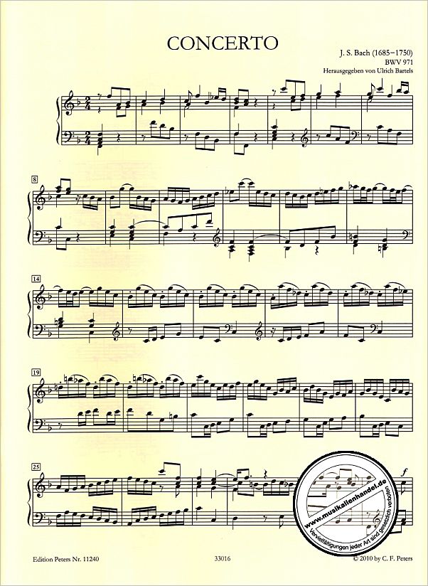 Notenbild für EP 11240 - ITALIENISCHES KONZERT F-DUR BWV 971