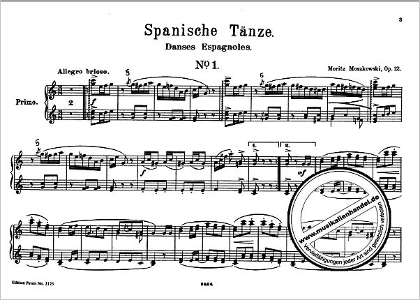 Notenbild für EP 2125 - SPANISCHE TAENZE OP 12