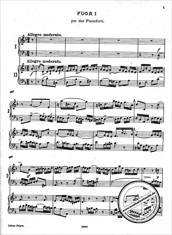 Notenbild für EP 218 - KUNST DER FUGE BWV 1080