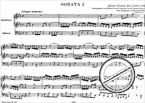 Notenbild für EP 240 - ORGELWERKE 1 - 6 SONATEN BWV 525-530