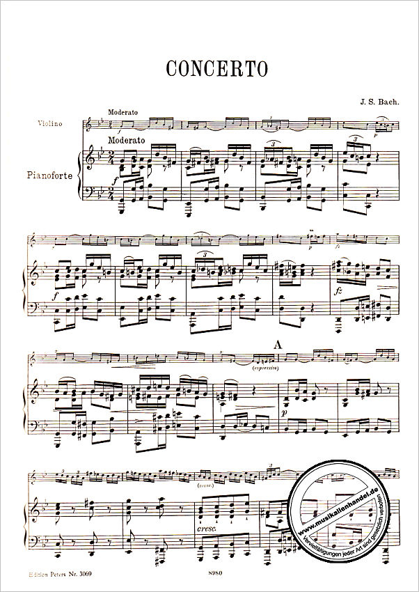 Notenbild für EP 3069 - KONZERT G-MOLL BWV 1056