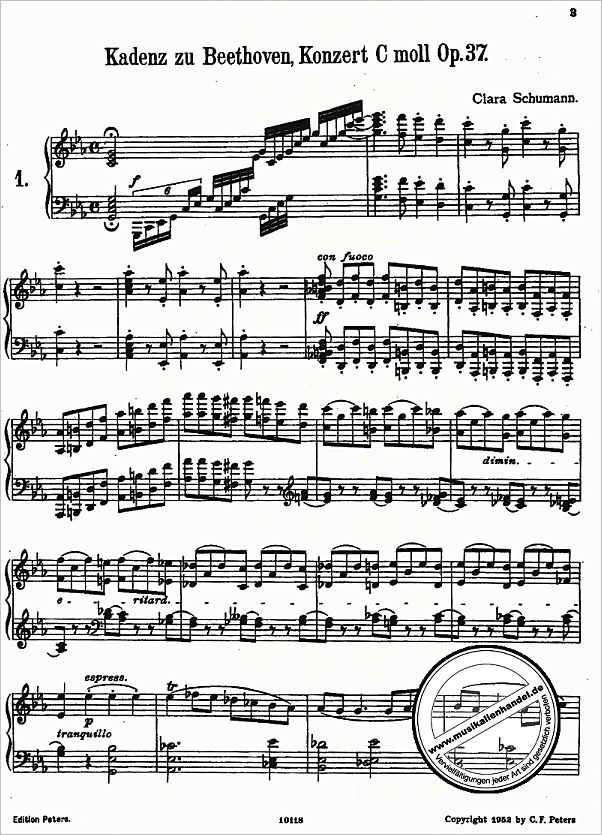 Notenbild für EP 3629 - KADENZEN BEETHOVEN OP 37 / 38 +