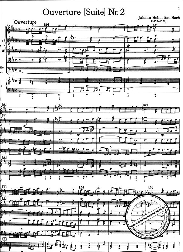 Notenbild für EP 4417 - OUVERTUERE (ORCHESTERSUITE) 2 H-MOLL BWV 1067